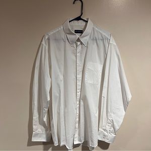 Mens white button down dress shirt EUC